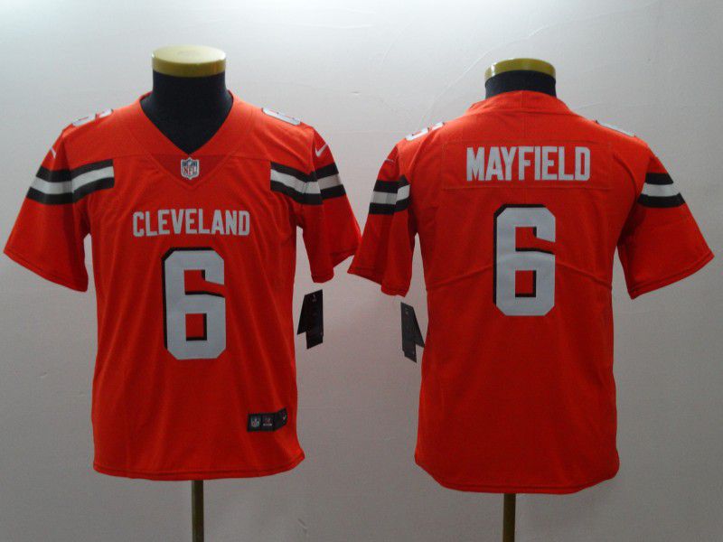 Youth Cleveland Browns #6 Mayfield Orange Nike Vapor Untouchable Playe NFL Jerseys